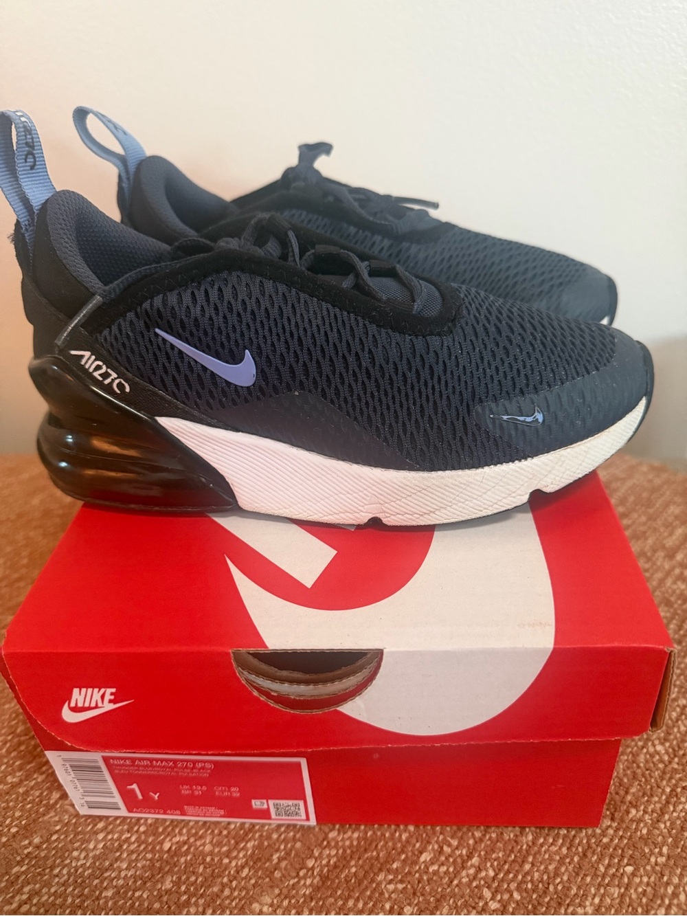 Nike Kids Air Max 270 Youth Sneakers in Navy